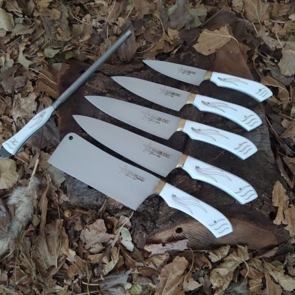 ست چاقو فاضل دسته سفید