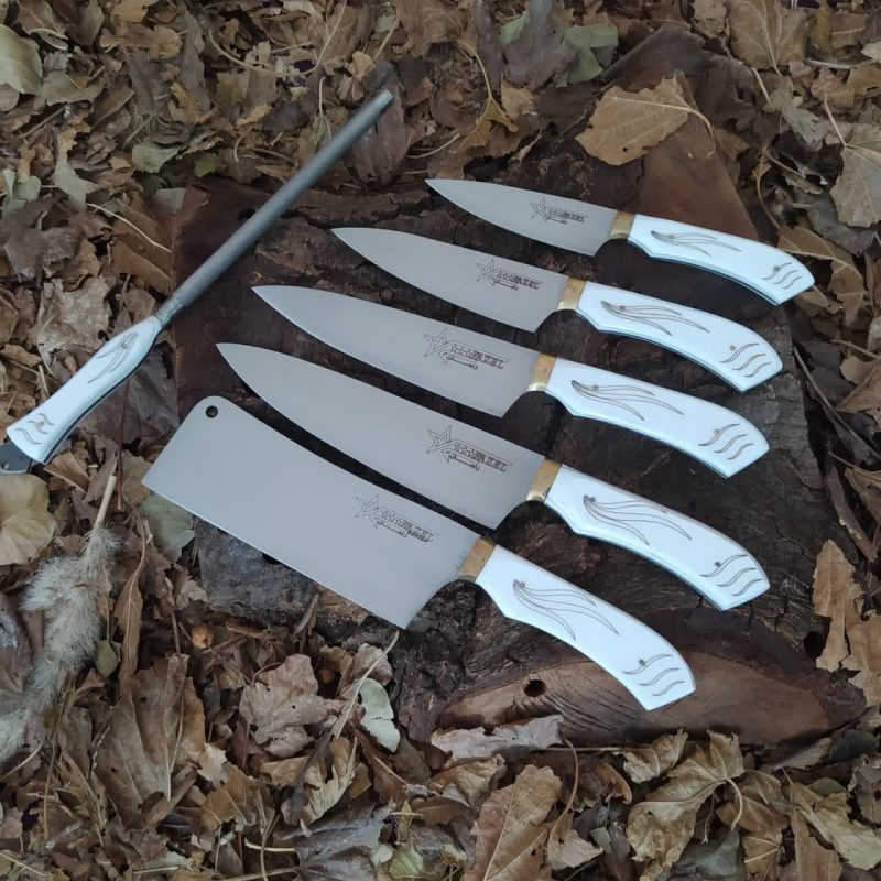 ست چاقو فاضل دسته سفید